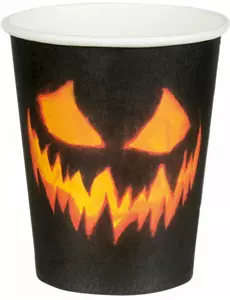 10 Przerażających papierowych kubków dyniowych 21 cl