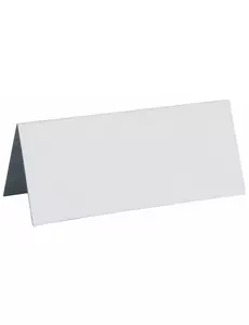 10 białych prostokątnych kartek okolicznościowych o wymiarach 3 x 7 cm