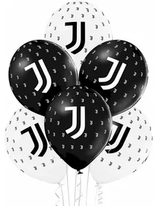 12 czarno-białych balonów lateksowych Juventus™ 30cm