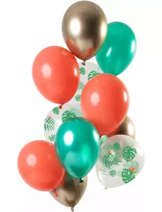 12 tropikalnych metalicznych balonów lateksowych, 33 cm