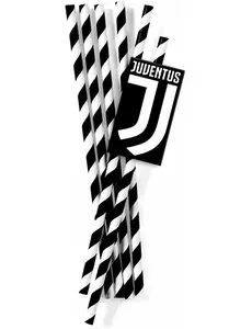 12 kartonowych słomek Juventus™ 19,5 cm