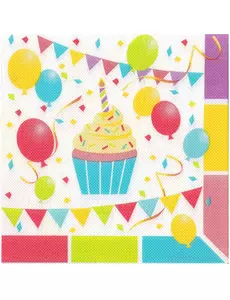 12 serwetek papierowych, balony urodzinowe 33 x 33 cm