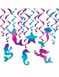 12 fioletowe spiralne lampy wiszące syrenka 43 - 76 cm