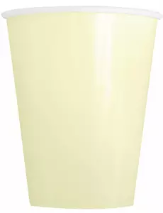 14 kubków papierowych z kości słoniowej 266 ml