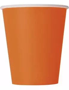 14 Pomarańczowych kubków papierowych 266 ml