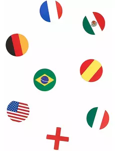 150 Konfetti na stół z flagą wielu państw