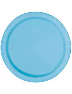 16 pastelowych niebieskich talerzy papierowych 22 cm