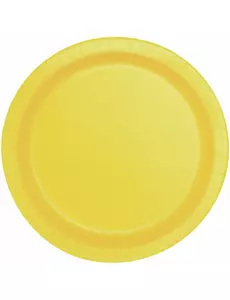 16 żółte papierowe talerze 22 cm