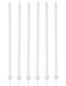 16 cienkich białych świec z bobeches 12 cm