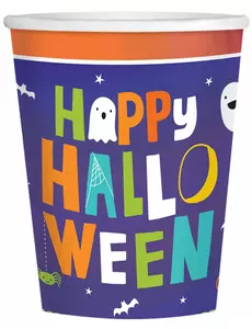 8 papierowych kubków Halloween przyjaciele 250 ml