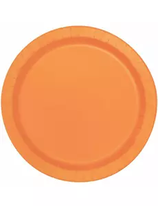 16 Duże pomarańczowe talerze papierowe 22 cm
