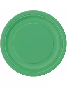 16 Duże szmaragdowo-zielone papierowe talerze 22 cm