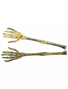 2 ramiona szkieletu z plastiku w kolorze starego złota 31 cm