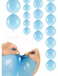 20 pastelowych niebieskich balonów do wiązania 28 cm