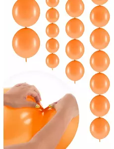 20 pomarańczowych nadmuchiwanych balonów wiązanych 28 cm