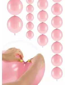 20 pastelowych różowych nadmuchiwanych balonów wiązanych 28 cm