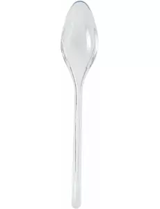 20 przezroczystych plastikowych łyżeczek deserowych, 14 cm