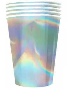 20 amerykańskich tęczowych opalizujących kubków kartonowych 53 cl
