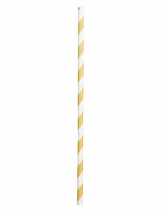 20 słomek kartonowych w złote paski o średnicy 20 cm