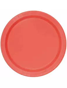 20 Małe jasnoczerwone kartonowe talerze 17,1 cm