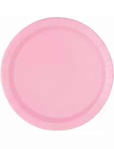 20 Małych jasnoróżowych talerzy kartonowych 19 cm