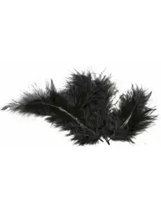 20 czarnych piór ozdobnych o długości 5,5 cm