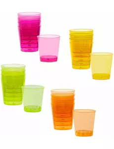 20 wielokolorowych plastikowych kieliszków