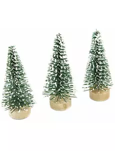 3 Małe zielone sztuczne jodły 5 cm