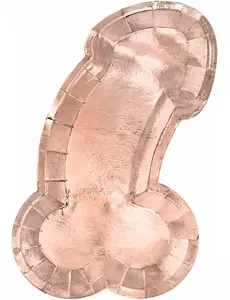 6 Tekturowych talerzy zizi różowe złoto 26,5 x 15,5 cm