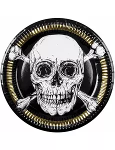 10 papierowych talerzy piratów Jolly Roger 23cm