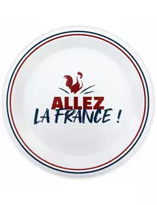 6 papierowych talerzyków „Allez la France” 23 cm