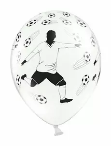 białe balony lateksowe z piłkarzem i balony 30cm