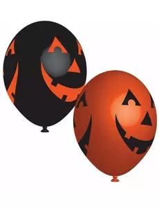6 uśmiechniętych balonów lateksowych dyniowych 27 cm