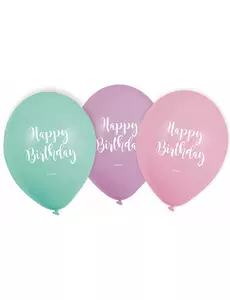 6 pastelowych balonów lateksowych z okazji urodzin 9"
