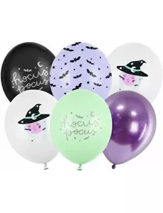 6 balonów lateksowych Halloween czarownica 30 cm
