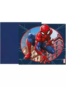 6 zaproszeń Spiderman™ z kopertami