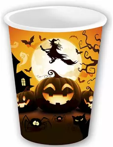 6 papierowych kubków dyniowych na Halloween 240 ml