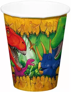 6 kubków papierowych Dinozaur 250 ml