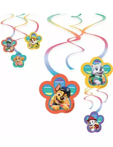 6 papierowych spiral Psi Patrol™ o długości 60 cm
