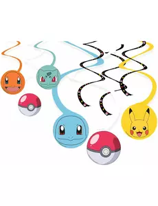 6 spiralnych dekoracji wiszących Pikachu Pokemon™