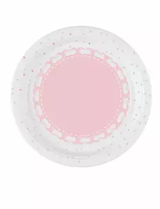 8 papierowych talerzyków w różowe serduszka 18 cm