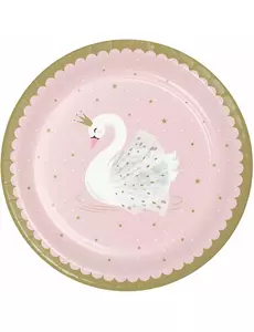 Talerzyki papierowe Royal Swan różowe, 23 cm