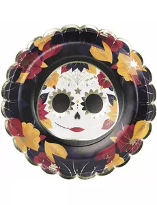 8 talerzy papierowych Dia de los Muertos 23 cm