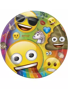8 papierowych talerzy Emoji Rainbow™ 22 cm