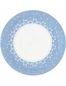 8 talerzy papierowych w niebieskie gwiazdki 23 cm