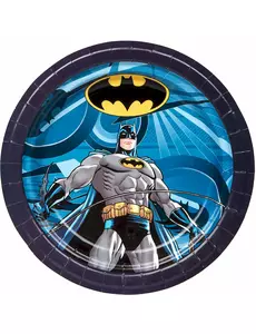 8 talerzyków papierowych Batman™ o średnicy 23 cm