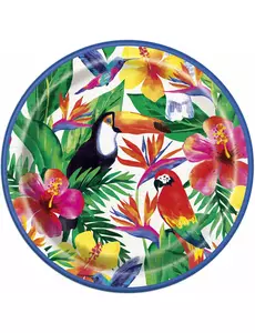 8 talerzy papierowych Palm Tropical Luau 23 cm