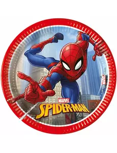 8 papierowych talerzy Spiderman Fighter™ 20 cm