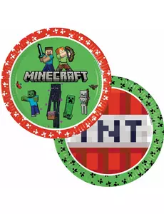 8 papierowych talerzy Minecraft™ 23 cm
