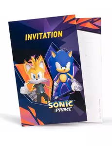 8 kart z zaproszeniami Sonic Prime 10 x 15 cm